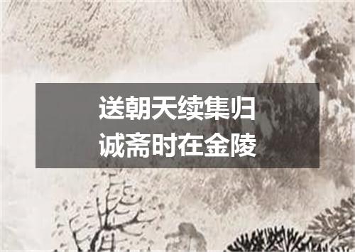送朝天续集归诚斋时在金陵