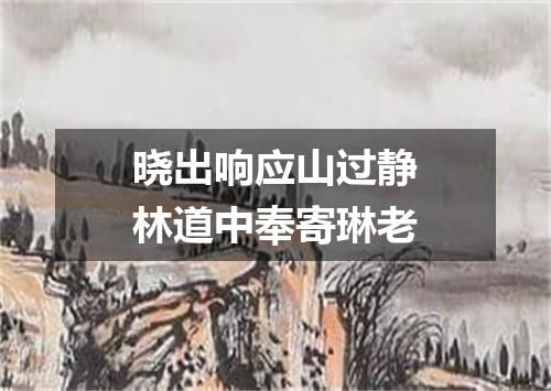 晓出响应山过静林道中奉寄琳老