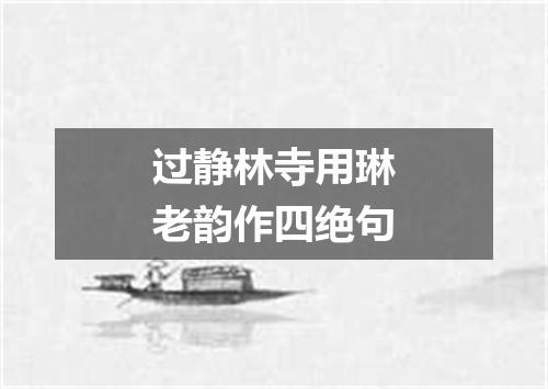 过静林寺用琳老韵作四绝句