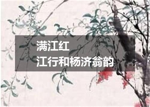 满江红 江行和杨济翁韵