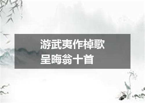 游武夷作棹歌呈晦翁十首