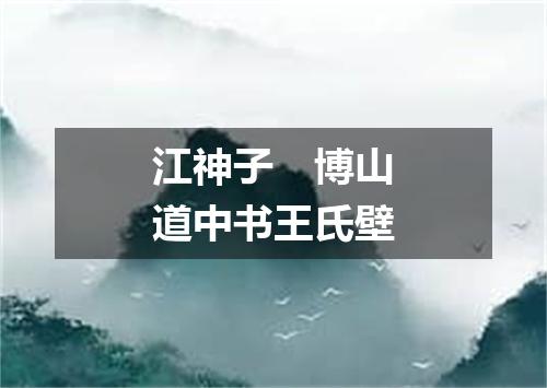 江神子 博山道中书王氏壁
