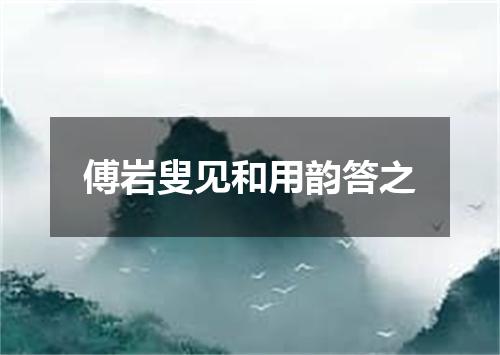 傅岩叟见和用韵答之
