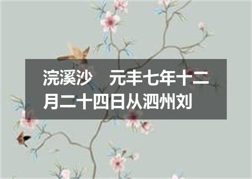 浣溪沙　元丰七年十二月二十四日从泗州刘