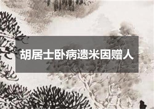 胡居士卧病遗米因赠人
