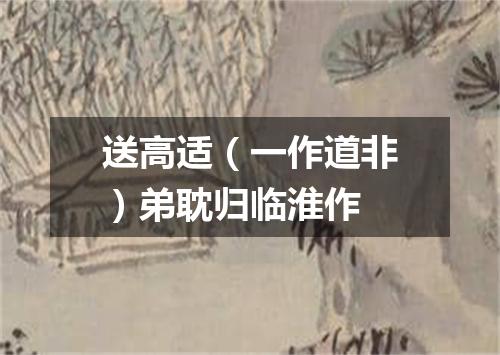 送高适（一作道非）弟耽归临淮作