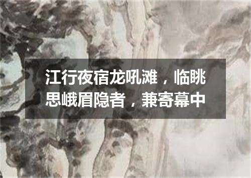 江行夜宿龙吼滩,临眺思峨眉隐者,兼寄幕中