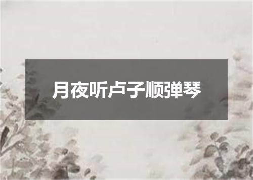 月夜听卢子顺弹琴
