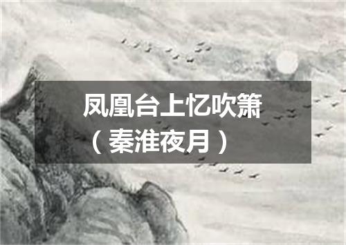 凤凰台上忆吹箫（秦淮夜月）