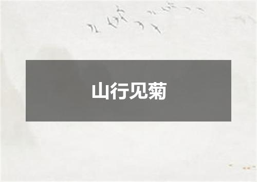 山行见菊