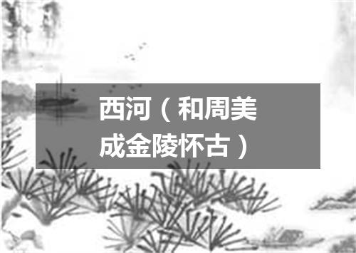 西河(和周美成金陵怀古)