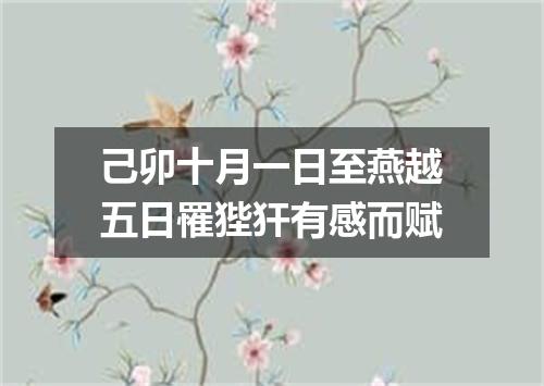 己卯十月一日至燕越五日罹狴犴有感而赋