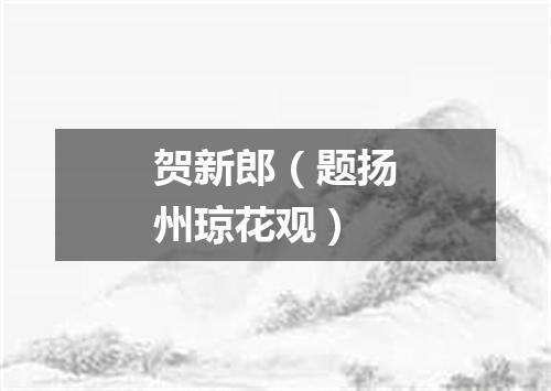 贺新郎（题扬州琼花观）