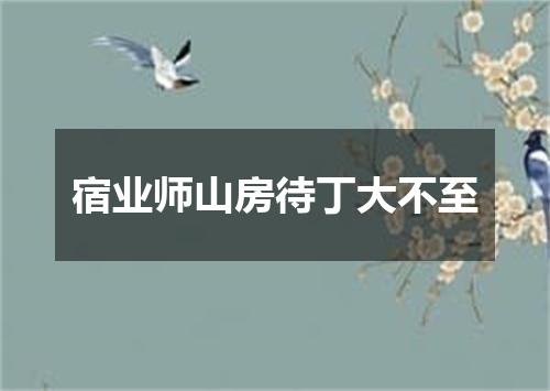 宿业师山房待丁大不至