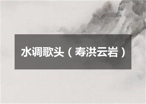 水调歌头（寿洪云岩）