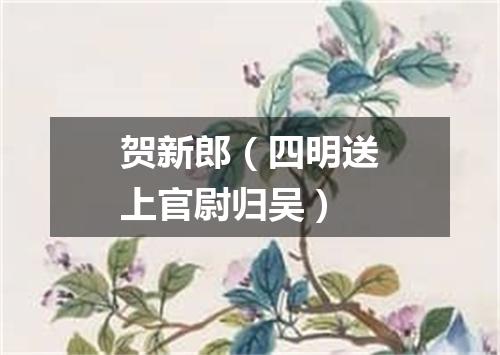 贺新郎（四明送上官尉归吴）