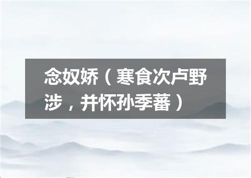 念奴娇（寒食次卢野涉，并怀孙季蕃）