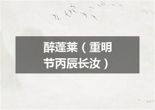 醉蓬莱（重明节丙辰长汝）
