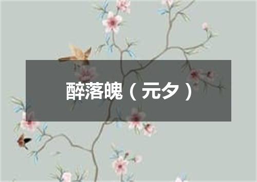 醉落魄（元夕）