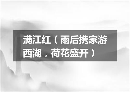 满江红(雨后携家游西湖,荷花盛开)