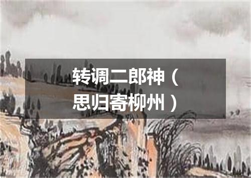 转调二郎神（思归寄柳州）