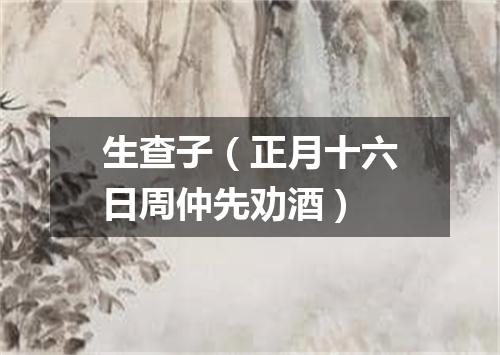 生查子（正月十六日周仲先劝酒）