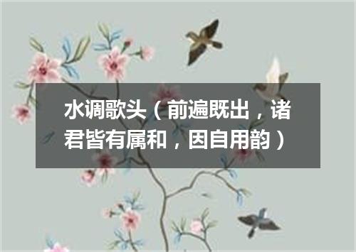 水调歌头（前遍既出，诸君皆有属和，因自用韵）