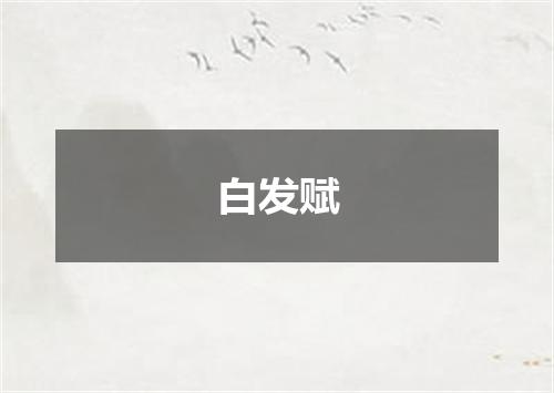 白发赋