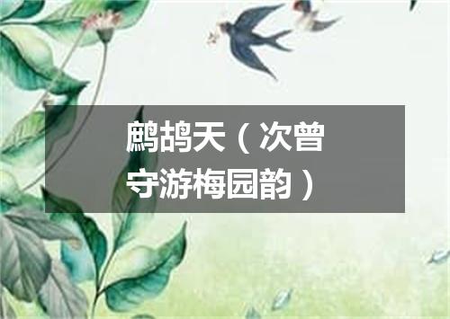 鹧鸪天(次曾守游梅园韵)