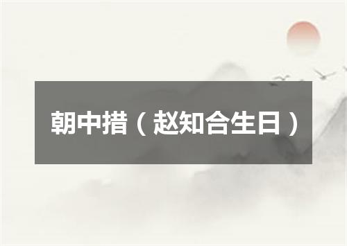 朝中措（赵知合生日）