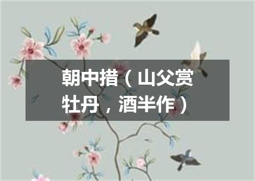 朝中措(山父赏牡丹,酒半作)