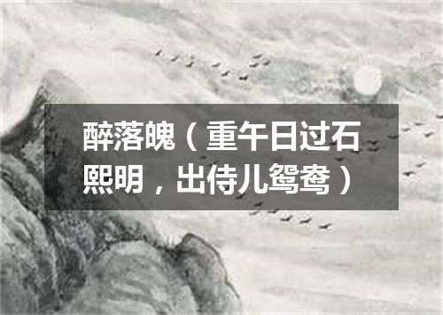 醉落魄（重午日过石熙明，出侍儿鸳鸯）