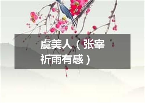 虞美人（张宰祈雨有感）