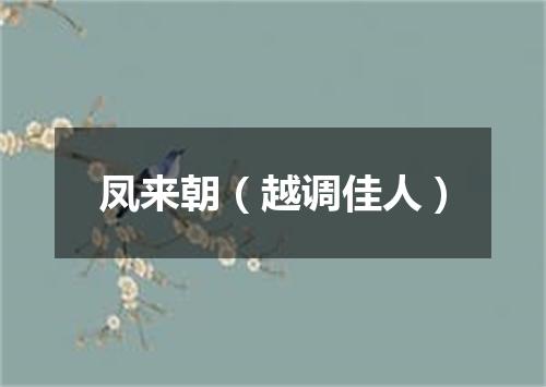 凤来朝(越调佳人)