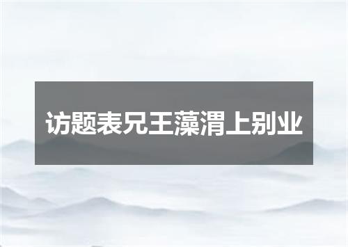 访题表兄王藻渭上别业