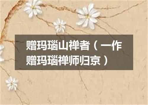 赠玛瑙山禅者（一作赠玛瑙禅师归京）