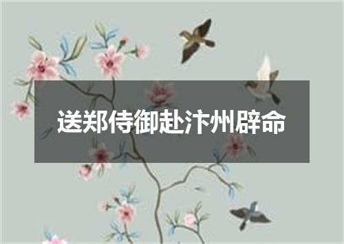 送郑侍御赴汴州辟命
