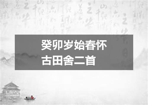 癸卯岁始春怀古田舍二首