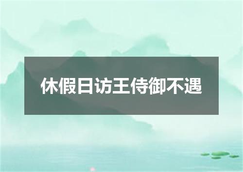 休假日访王侍御不遇