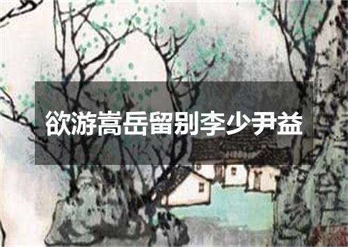 欲游嵩岳留别李少尹益