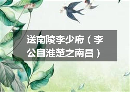 送南陵李少府(李公自淮楚之南昌)