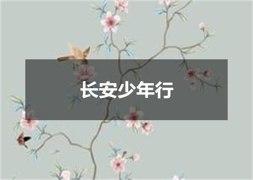 长安少年行