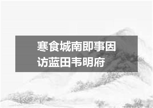 寒食城南即事因访蓝田韦明府