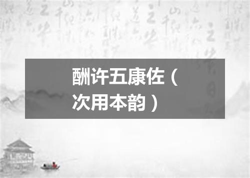 酬许五康佐（次用本韵）