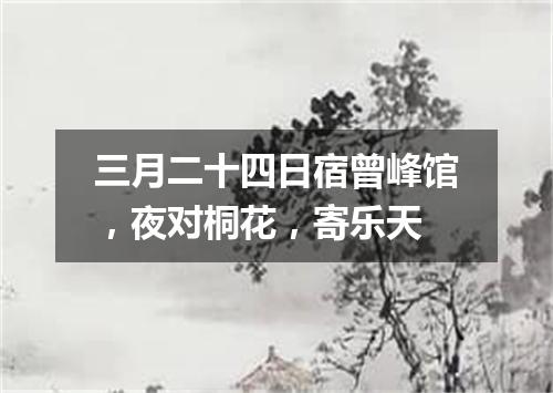 三月二十四日宿曾峰馆,夜对桐花,寄乐天