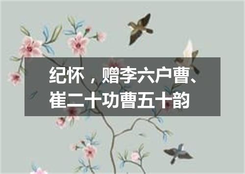 纪怀，赠李六户曹、崔二十功曹五十韵