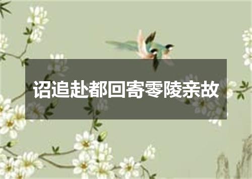 诏追赴都回寄零陵亲故