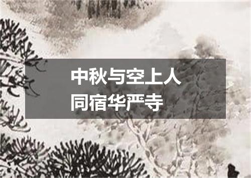 中秋与空上人同宿华严寺