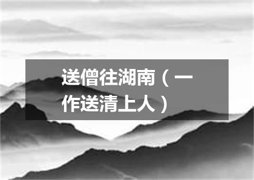 送僧往湖南（一作送清上人）