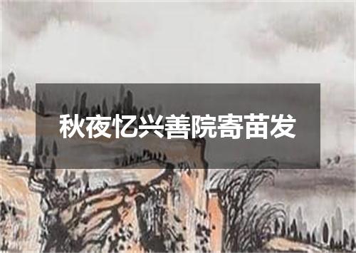 秋夜忆兴善院寄苗发